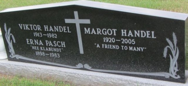 Handel Viktor 1913-1982 Grabstein